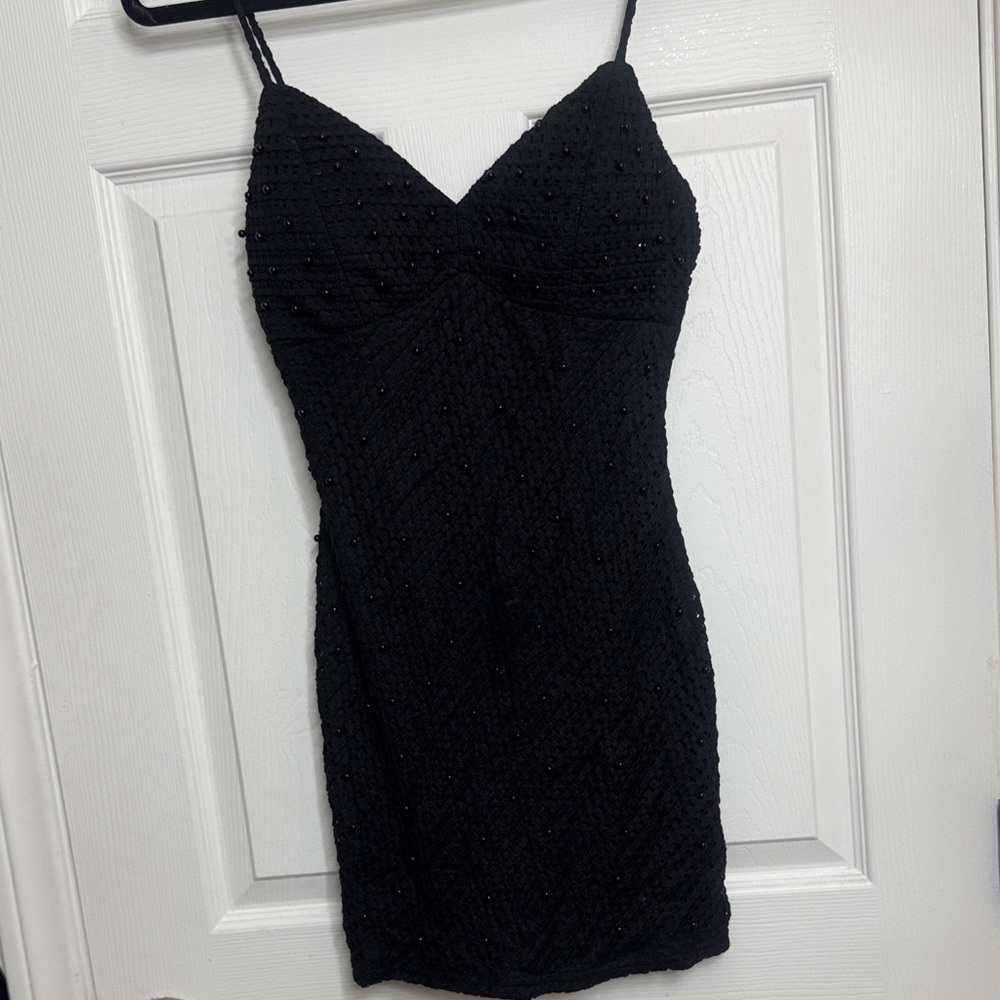 Elegant Black Beaded Dress